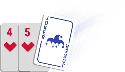 A Joker completing a four-five card run.